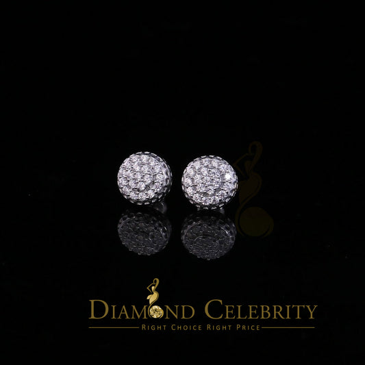 DiamondCelebritees  3.45ct Cubic Zirconia 925 White Silver Women's & Men's Hip Hop Round Earrings