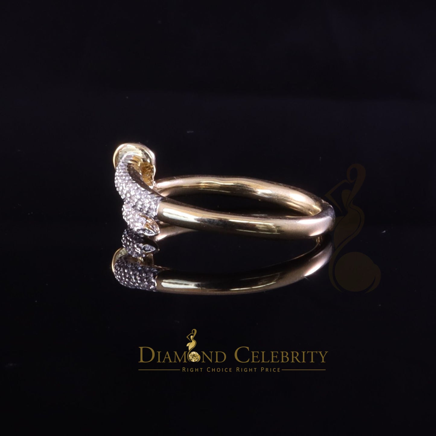 DiamondCelebritees 0.52ct Cubic Zirconia Yellow Sterling Silver Men's/ Women Engagement Ring Size 8