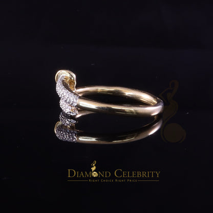 DiamondCelebritees 0.52ct Cubic Zirconia Yellow Sterling Silver Men's/ Women Engagement Ring Size 8