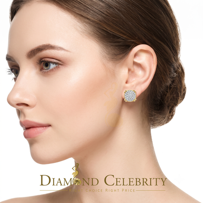 DiamondCelebritees 0.15ct Diamond 925 Sterling Silver Yellow For Men's / Women's Round Earrings