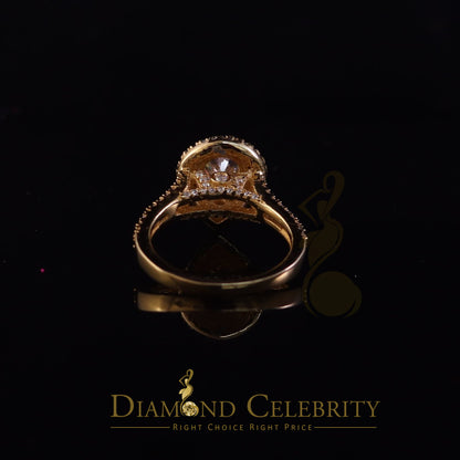 King Of Blings  10K Yellow Gold 2.00CT 'VVS' 'FL' D clr Pear Cut Moissonite Womens Ring Size 7