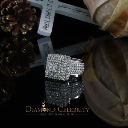 DiamondCelebritees 925 Sterling Silver White 14.0ct Cubic Zirconia Square Women's Gifts Ring Size 9