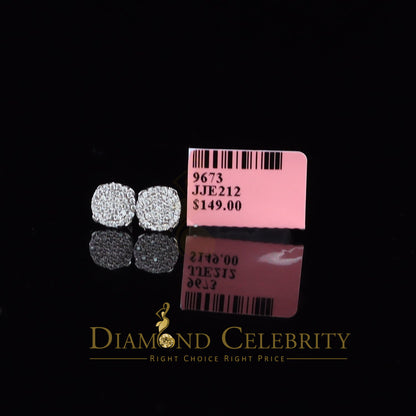 DiamondCelebritees  Aretes Para Hombre 925 White Silver 0.74ct Cubic Zirconia Round Women's Earrings