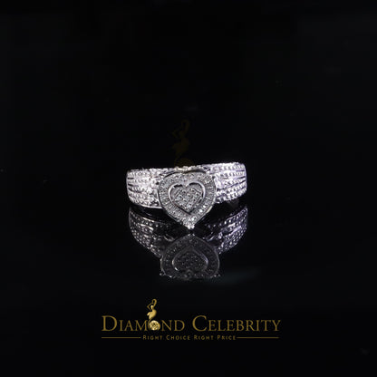 DiamondCelebritees Real Diamond 0.10ct White 925 Sterling Silver Womens Engagement Heart Ring SZ 7