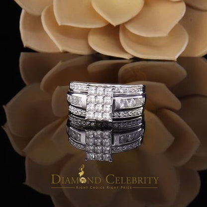DiamondCelebritees 3.20ct White Cubic Zirconia 925 Silver Cinderella Womens Engagement Ring SZ 8