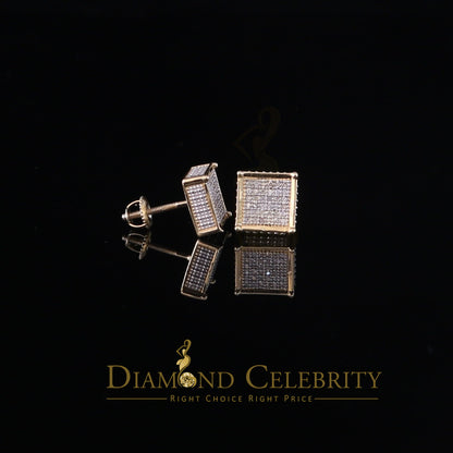 DiamondCelebritees 925 Sterling Silver 0.20ct Diamond Yellow Stud Men's/ Women's Earrings