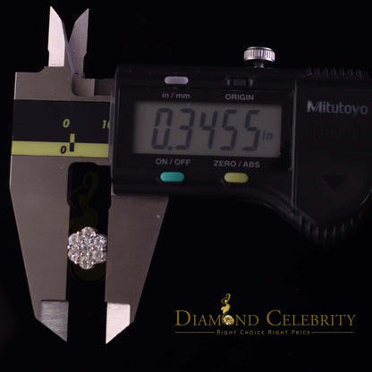 DiamondCelebritees 1.50ct Vvs 'D' Color Genuine Moissanite Stud FLORAL Earrings 10k Real White Gold