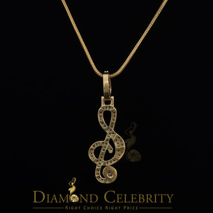 DiamondCelebritees Promise 925 Yellow Sterling Silver MUSIC SIGN Pendant with 2.34ct Cubic Zirconia