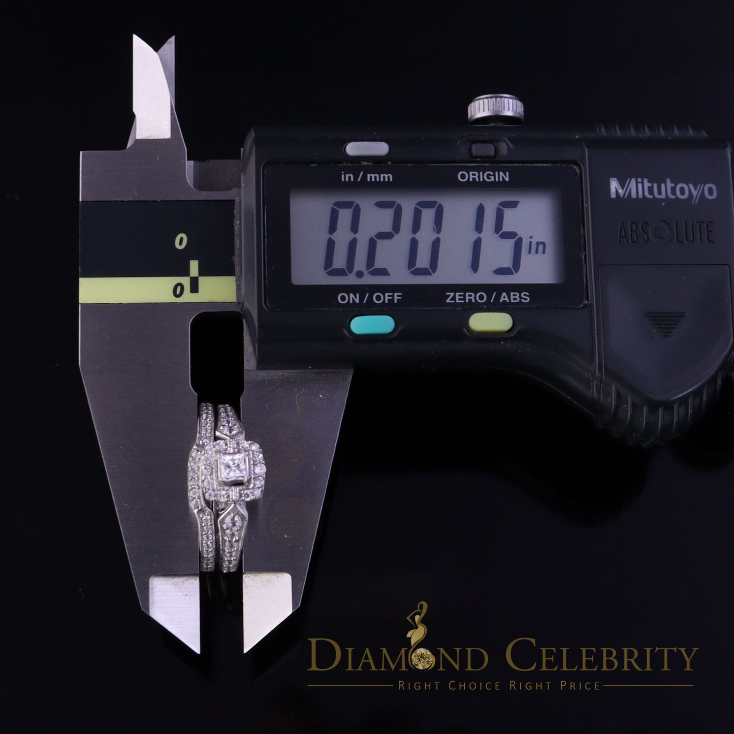 DiamondCelebritees 1.03ct Cubic Zirconia Sterling White Silver Square Bridal Womens style Ring Sz 7