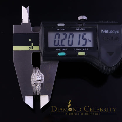 DiamondCelebritees 1.03ct Cubic Zirconia Sterling White Silver Square Bridal Womens style Ring Sz 7