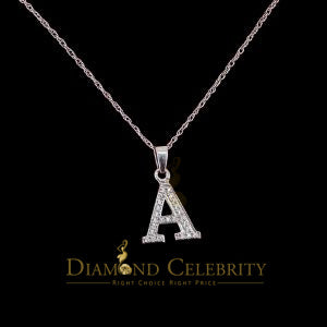 Attractive Sterling SilverAll Alphabet Letter White Pendant with Cubic Zirconia