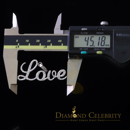 DiamondCelebritees White Attractive" LOVE" Letter 925 Sterling Silver Pendant 2.08ct Cubic Zirconia