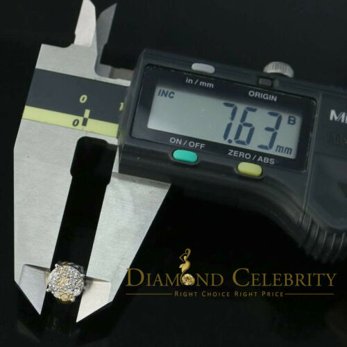 DiamondCelebritees 10K Real White Gold Real Diamond 0.60CT Men's/Women's Stud Round Earring