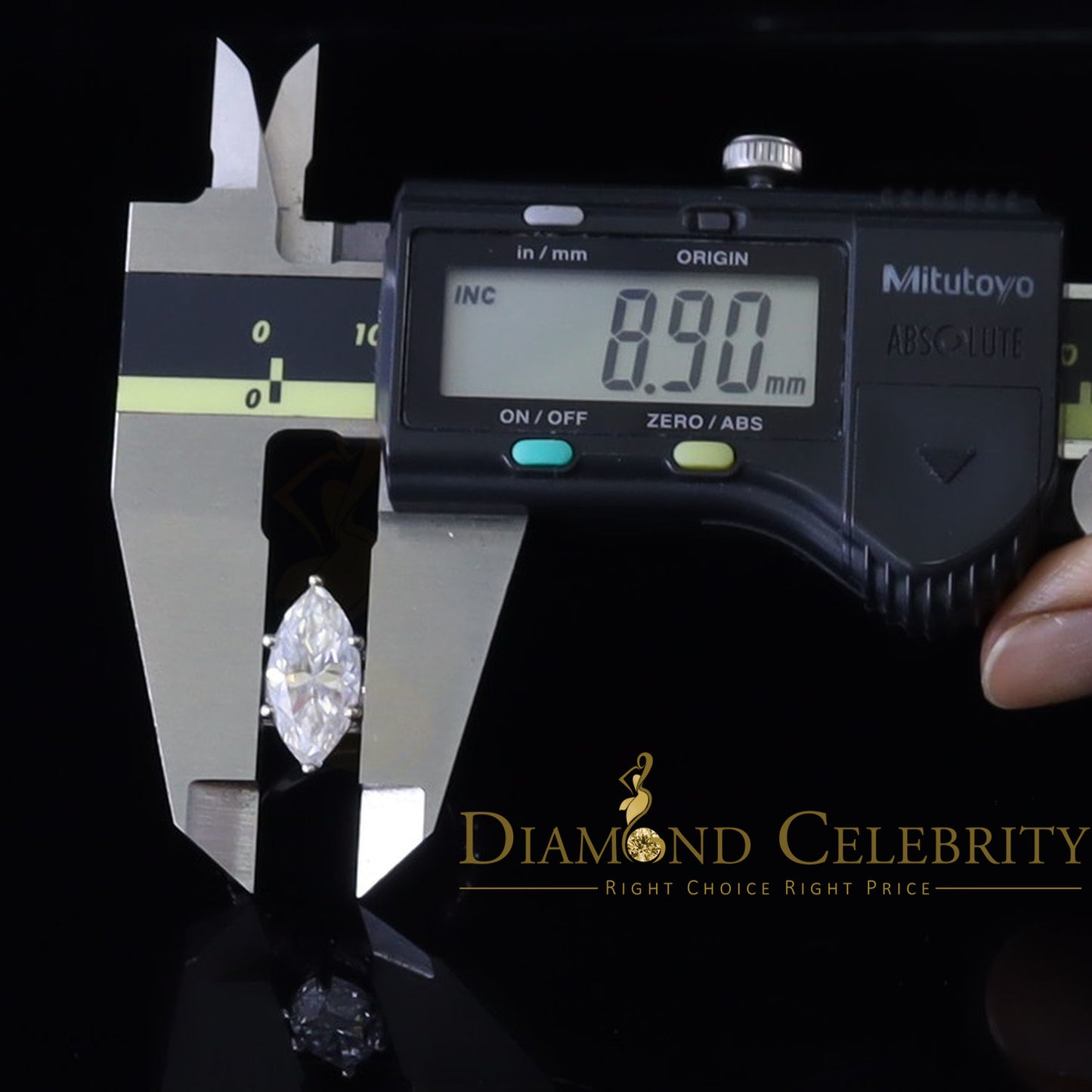 DiamondCelebritees White 8.00ct Moissanite 925 Silver Mens/Women Bridal Rings Marquise Shape Size 8