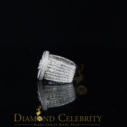 DiamondCelebritees 925 Sterling White Silver Cubic Zirconia 25.0ct Engagement Band Rings Men Size12