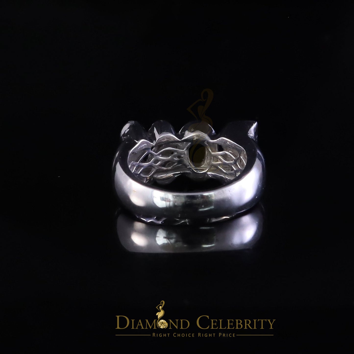 DiamondCelebritees Stylish "BOSS" 925 Silver White 0.50ct Micro Real Diamond Men's Band Ring SZ 8
