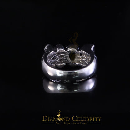 DiamondCelebritees Stylish "BOSS" 925 Silver White 0.50ct Micro Real Diamond Men's Band Ring SZ 8