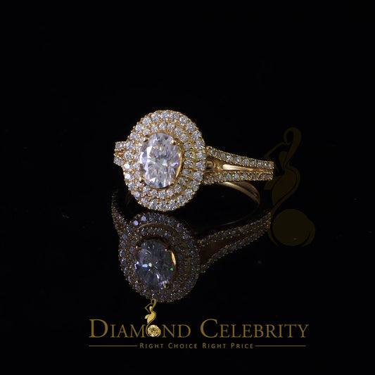 King Of Blings  10K Yellow Gold 2.00CT 'VVS' 'FL' D clr Oval Cut Moissonite Womens Ring S/7