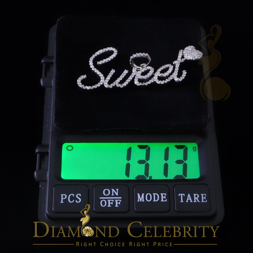 DiamondCelebritees White 925 Fancy Sterling Silver Sweet Tiny Heart Pendant 4.26ct Cubic Zirconia