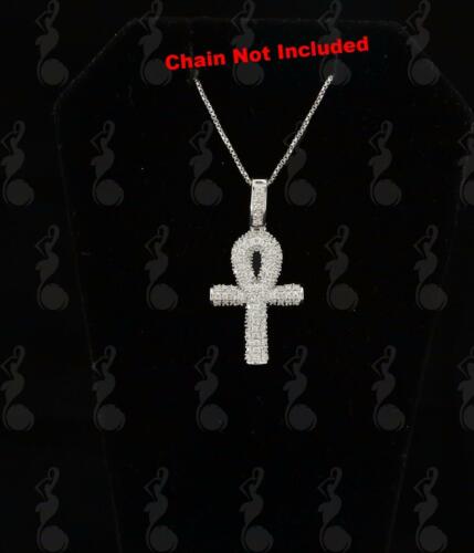 DiamondCelebritees Attractive White ANKH 925 Sterling Silver Pendant with 0.82ct Cubic Zirconia