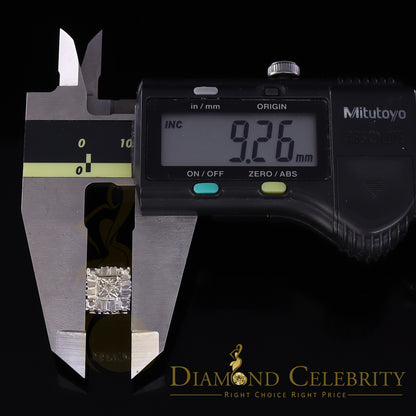 DiamondCelebritees Micro Pave White 925 Silver 0.20ct Real Diamond Men & Women Square Earrings