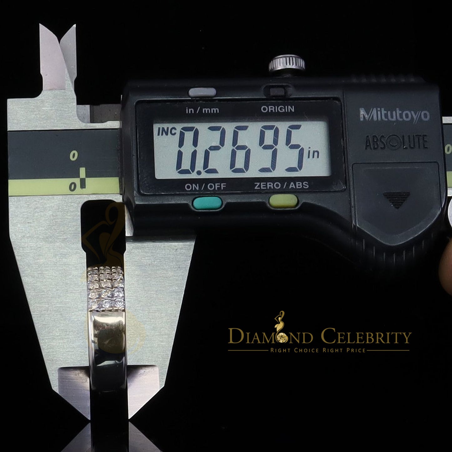 DiamondCelebritees Men's 925 Silver White 2.00ct VVS D Moissanite 3 Row Wedding Band Ring Size 10