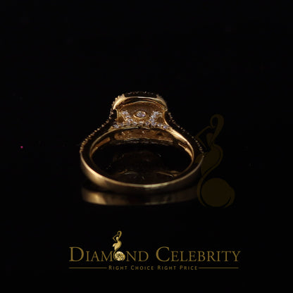 King Of Blings  10K Yellow Gold 2.00CT 'VVS' 'FL' D clr Cushion Cut Moissonite Womens Ring S/7