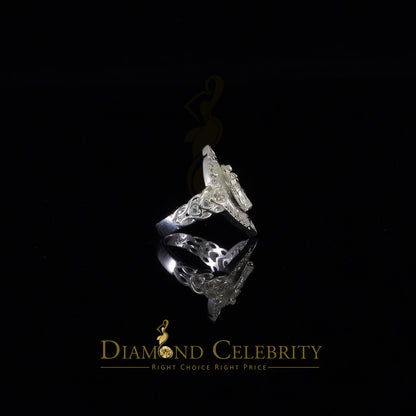 DiamondCelebritees White 925 Silver Saint Jude Thaddeus CZ Women's Medallion Religious Ring SZ 6