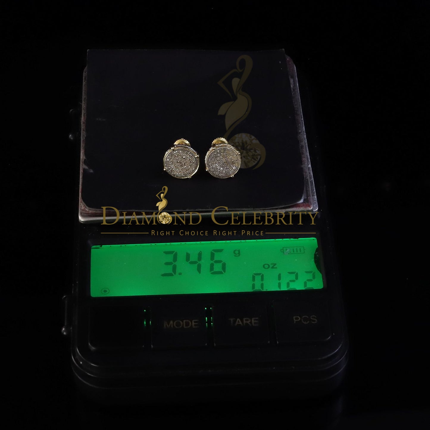 DiamondCelebritees Yellow 925 Sterling Silver 0.30ct Diamond For Women's/ Men's Stud Round Earrings