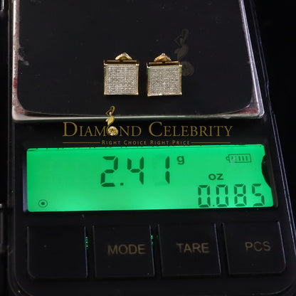 DiamondCelebritees 925 Sterling Silver 0.25ct Diamond Yellow Stud Men's/ Women's Earrings