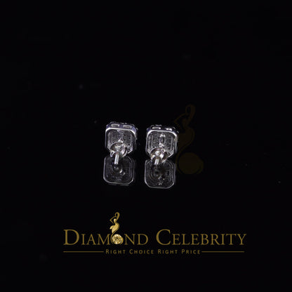 DiamondCelebritees  0.98ct Cubic Zirconia 925 White Silver Women's & Men's Hip Hop Square Earrings