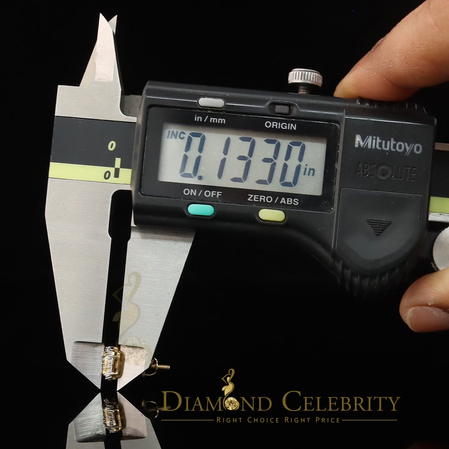 DiamondCelebritees 0.15ct Diamond 925 Sterling Silver Yellow Square Earring For Men's / Women's