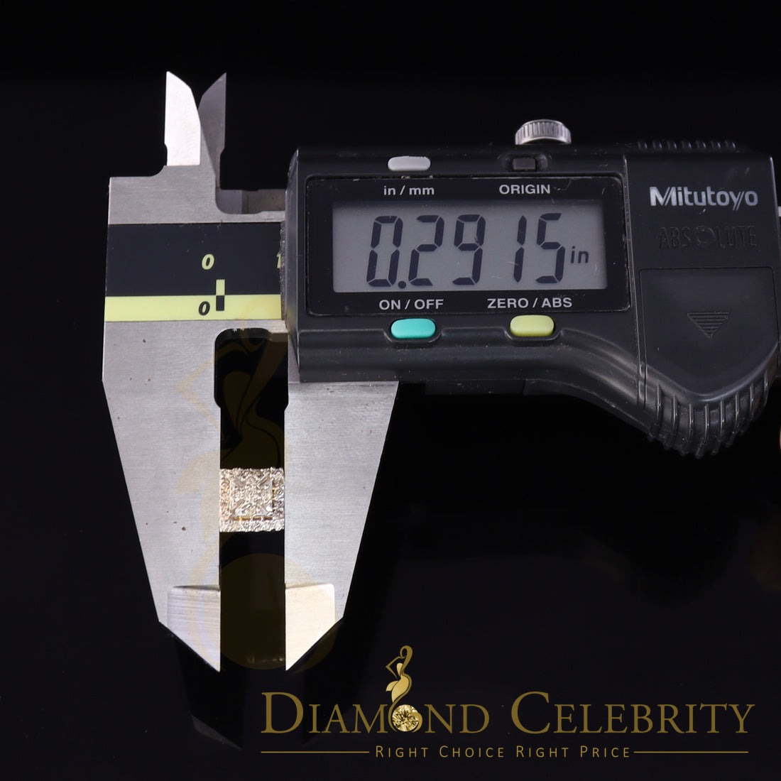 DiamondCelebritees 0.75 CT Real Diamond with 10K Real Yellow Gold Square Stud Earrings
