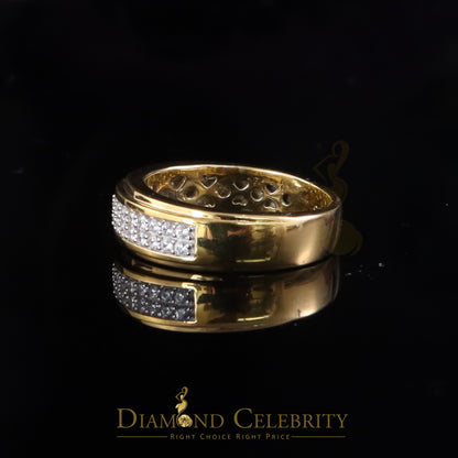 DiamondCelebritees Men's 1.25ct Cubic Zirconia Yellow Silver Round Adjustable Ring From SZ 9 to 11