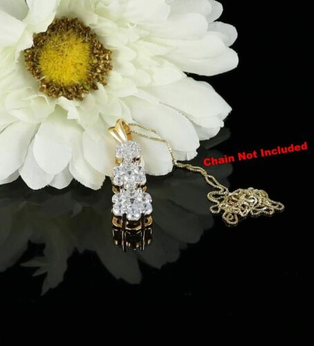 DiamondCelebritees Tripple Flower Shape Yellow 925 Sterling Silver Pendant 5.83ct Cubic Zirconia