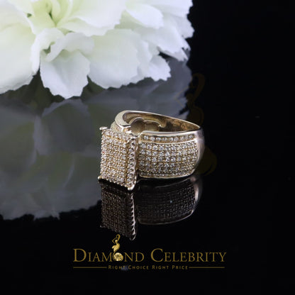 DiamondCelebritees 2.03ct Cubic Zirconia 925 Yellow Silver Set Women's Engagement Ring Size 7