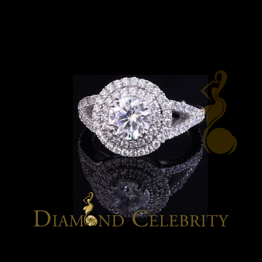 DiamondCelebritees 3.34ct Cubic Zirconia 925 White Silver Round Engagement Womens Ring Size 7