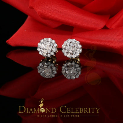DiamondCelebritees 10K Real Yellow Gold with 0.66CT Real Diamond Men's/Women's Stud Earrings
