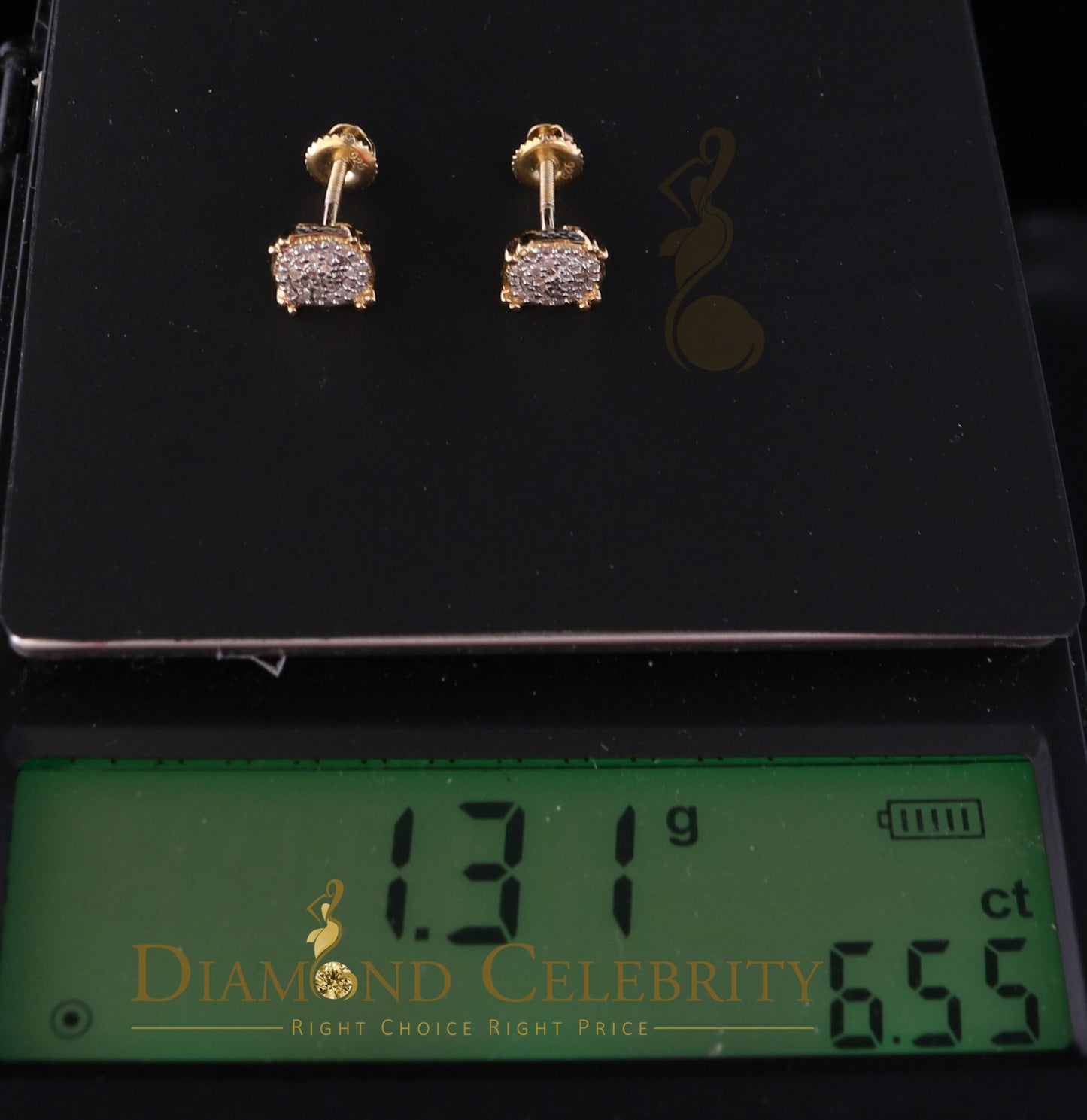 DiamondCelebritees 0.15ct Diamond 925 Sterling Silver Yellow For Men's / Women's Round Earrings
