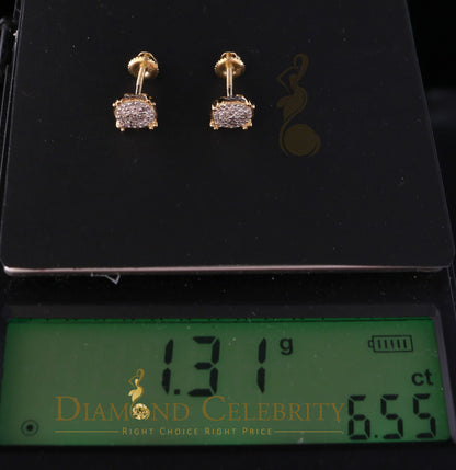DiamondCelebritees 0.15ct Diamond 925 Sterling Silver Yellow For Men's / Women's Round Earrings