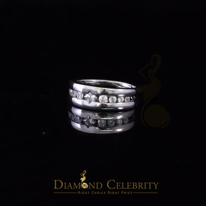 DiamondCelebritees 925 White Silver Round-Shaped 0.66 ct Cubic Zirconia Engagement Womens Ring SZ 7