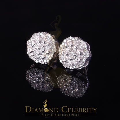 DiamondCelebritees 0.15ct Diamond 925 Sterling White Silver For Men's & Womens Stud Nugget Earrings