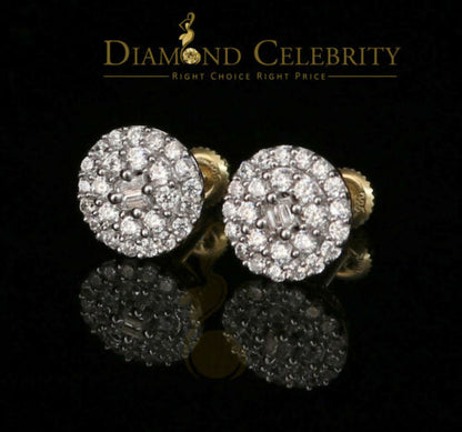 DiamondCelebritees  925 Yellow Sterling Silver 1.86ct Cubic Zirconia Round Women's Stud Earrings