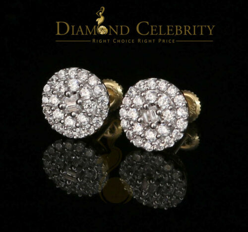 DiamondCelebritees  925 Yellow Sterling Silver 1.86ct Cubic Zirconia Round Women's Stud Earrings