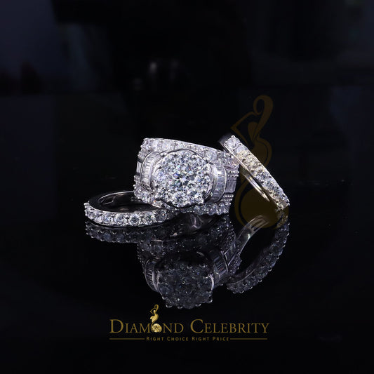 DiamondCelebritees Sterling Silver Round Cubic Zirconia 11.48ct Wedding White Womens Ring SIZE 9