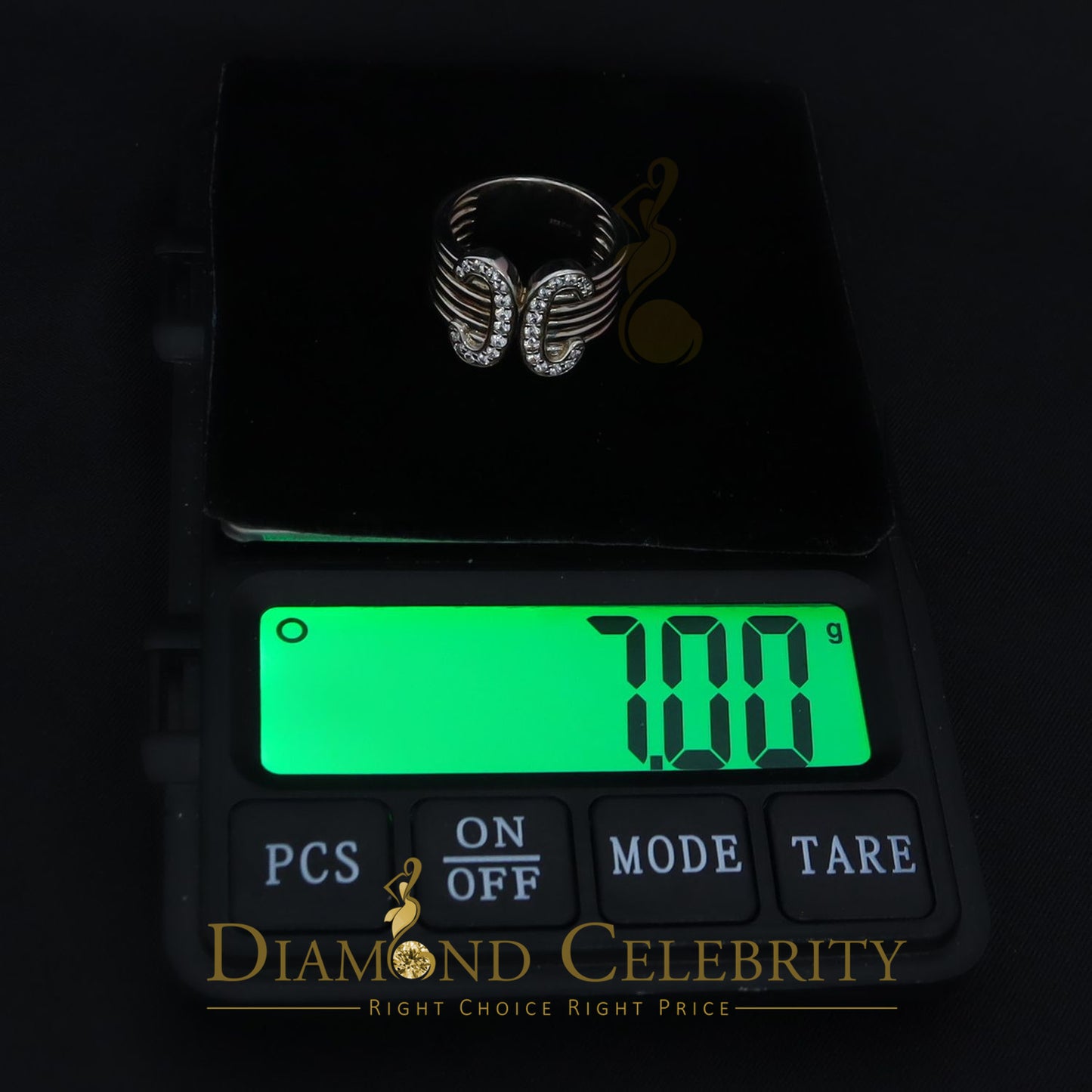 DiamondCelebritees 2.00ct Cubic Zirconia Sterling White Silver Engagement Women's Ring Size 8