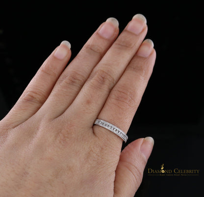 DiamondCelebritees Real 14kt White Gold with 0.20 CT Real Diamond Band Round Shape Ring Size 7