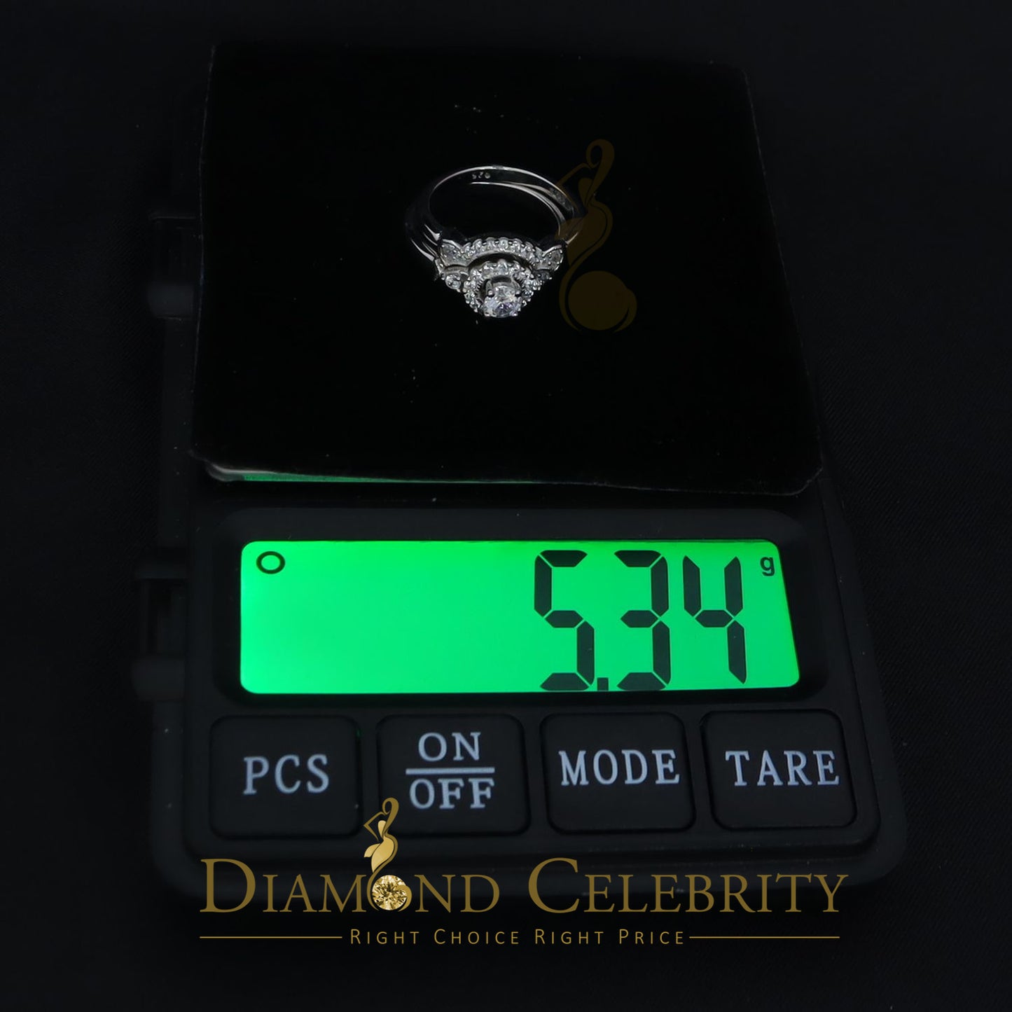 DiamondCelebritees 925 Silver Sterling White 1.50ct CZ Wide Flower 7 stone Women's Ring Size 7