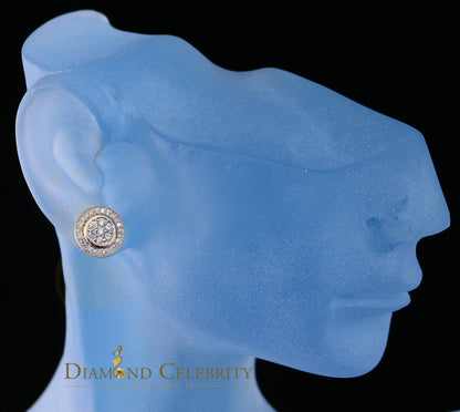 DiamondCelebritees 10K Real Yellow Gold Real Diamond 0.50CT Men's/Women's Stud Round flower Earring