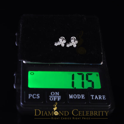Diamondcelebritees 1.00ct Moissanite White 925 Sterling Silver Women's Cross Earrings